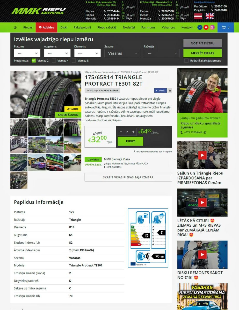 Piemērs, kad strukturētie dati iekļauti interneta veikalā