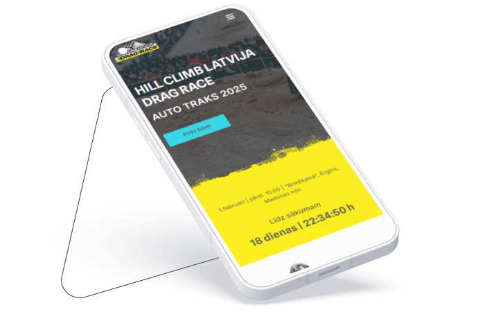 Hill Climb Latvija Drag Race mājaslapas izveide